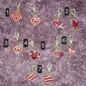 Heart-Shaped Red and Silver Charms